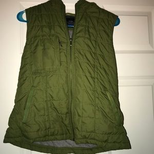 Olive green vest for winter